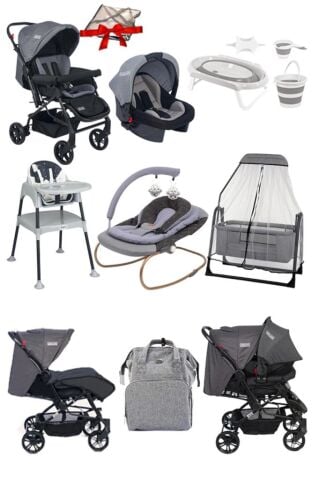 12 Parça Çeyiz Seti Bebek Arabası Puset Beşik Anakucağı Mama Sandalyesi KüvetTakımıBebekBakımÇantası