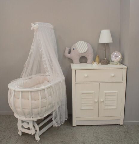 TommyBaby Sepet Beşik Ahşap Beşik Uyku Setli Doğal Ahşap Beşik bambu00