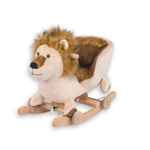 TommyBaby Egitici Peluş Tekerlekli Sallanan Aslan Ahsap Sallanan ASLAN
