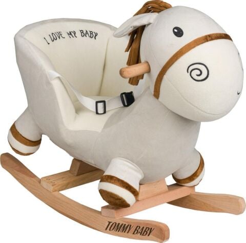 TommyBaby Egitici Peluş Sallanan At Ahsap Sallanan At