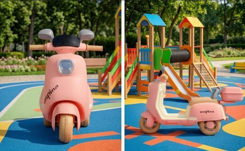 Akülü 3 tekerlekli Çocuk Motoru 6 W Uzaktan Kumandalı 50kilo Taşıma Kapasiteli Müzik Çalarlı 1-6Yaş PEMBE