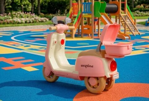 Akülü 3 tekerlekli Çocuk Motoru 6 W Uzaktan Kumandalı 50kilo Taşıma Kapasiteli Müzik Çalarlı 1-6Yaş PEMBE