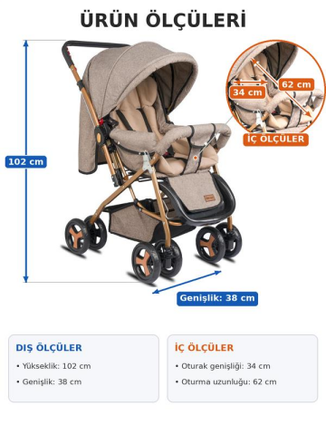 TommyBaby Classic Çift Yön Bebek Arabası Tam Yatarlı GRİ
