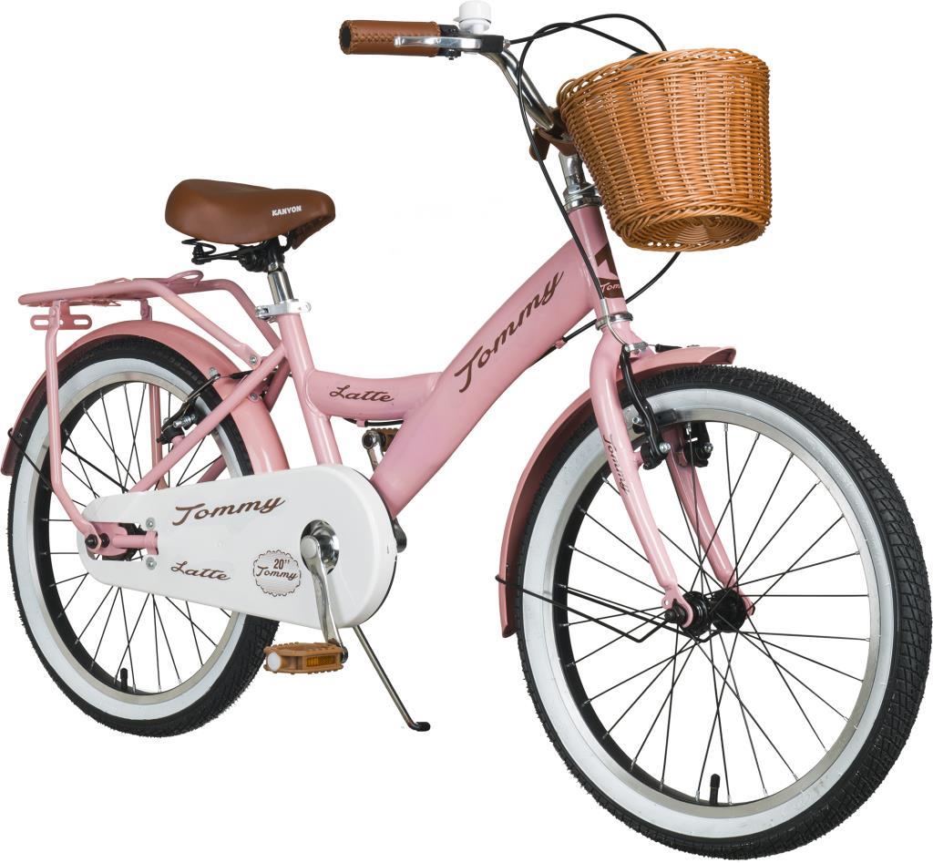 TommyBike Latte Sepetli, Elcikli 20 Jant Çocuk Bisikleti, 6-9 Yaş Çocuk Bisikleti PUDRA PEMBE