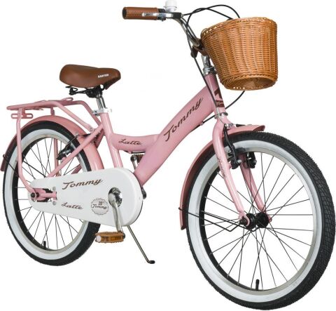 TommyBike Latte Sepetli, Elcikli 20 Jant Çocuk Bisikleti, 6-9 Yaş Çocuk Bisikleti PUDRA PEMBE