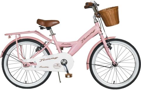 TommyBike Latte Sepetli, Elcikli 20 Jant Çocuk Bisikleti, 6-9 Yaş Çocuk Bisikleti PUDRA PEMBE