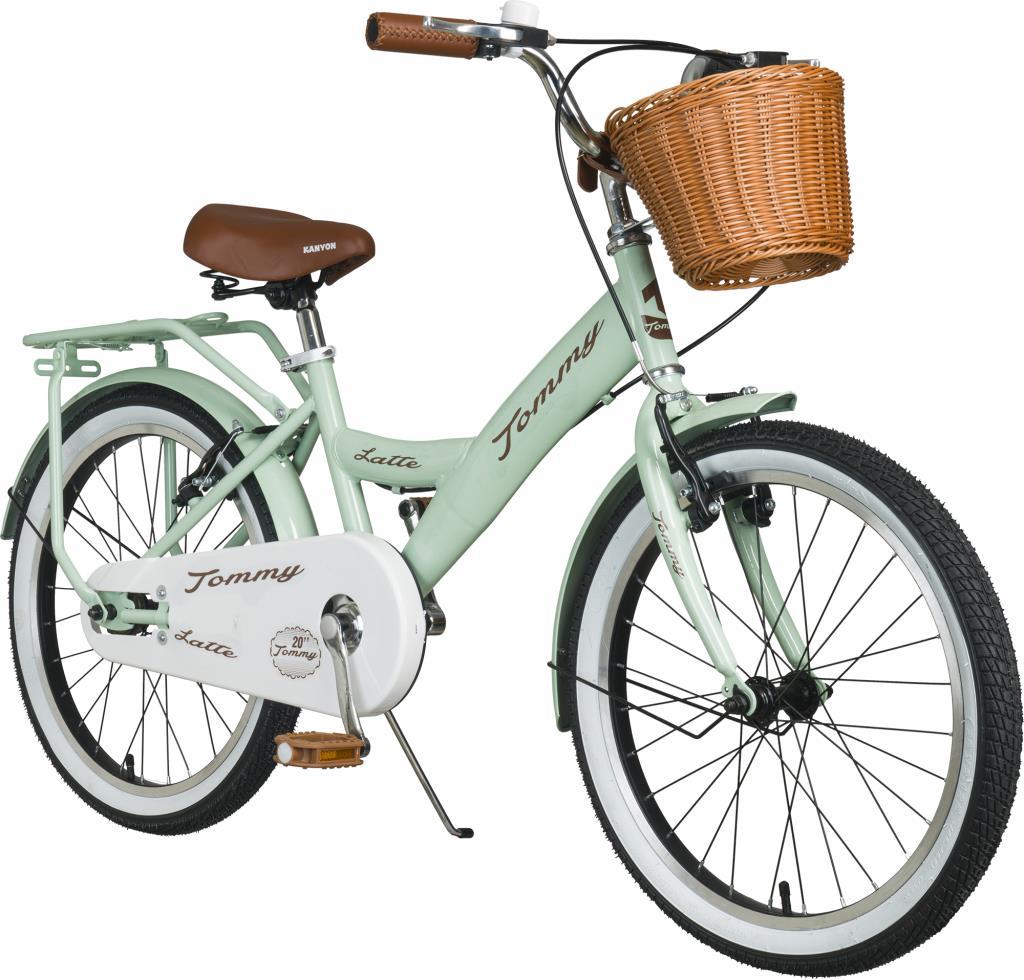 TommyBike Latte Sepetli, Elcikli 20 Jant Çocuk Bisikleti, 6-9 Yaş Çocuk Bisikleti SU YEŞİLİ