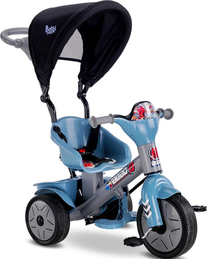 Babyhope Bobo Speed Tenteli İtmeli 3 Teker Bisklet PETROL MAVİSİ