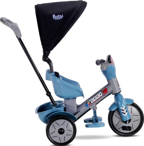 Babyhope Bobo Speed Tenteli İtmeli 3 Teker Bisklet PETROL MAVİSİ