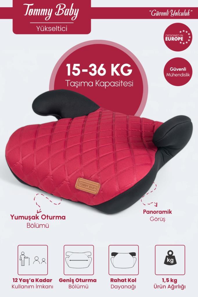 TommyBaby Yükseltici 15-36 KG Yükseltici Oto Koltuğu KIRMIZI