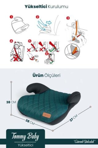 TommyBaby Yükseltici 15-36 KG Yükseltici Oto Koltuğu YEŞİL