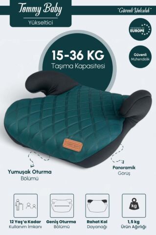 TommyBaby Yükseltici 15-36 KG Yükseltici Oto Koltuğu YEŞİL