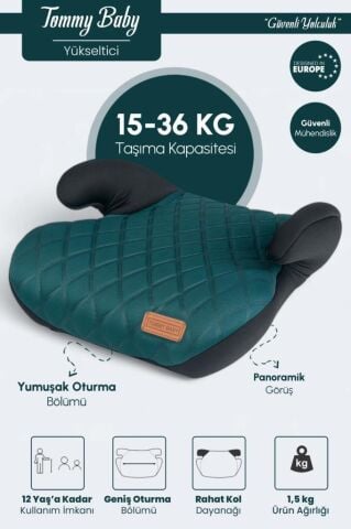 TommyBaby Yükseltici 15-36 KG Yükseltici Oto Koltuğu YEŞİL