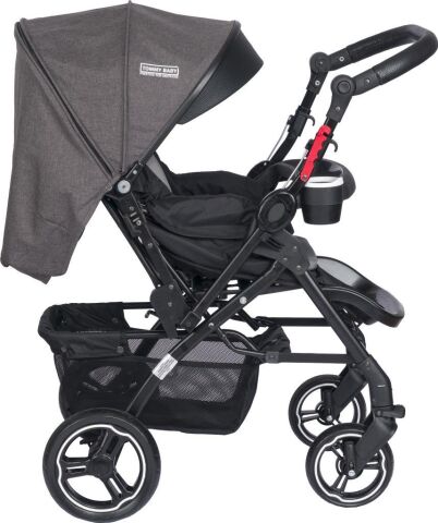 Tommybaby Tornado Plus Black Alüminyum Lüx Çift Yön Bebek Arabası GRİ