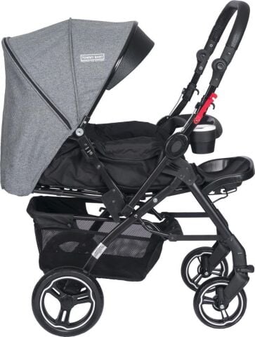 Tommybaby Tornado Plus Black Alüminyum Lüx Çift Yön Bebek Arabası GRİ