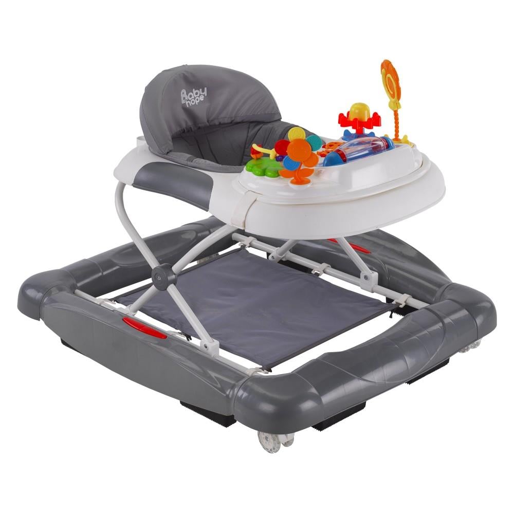 BabyHope 212 Royal Yürüteç- Müzikli Oyuncaklı Lüks Yürüteç | Örümcek GRİ