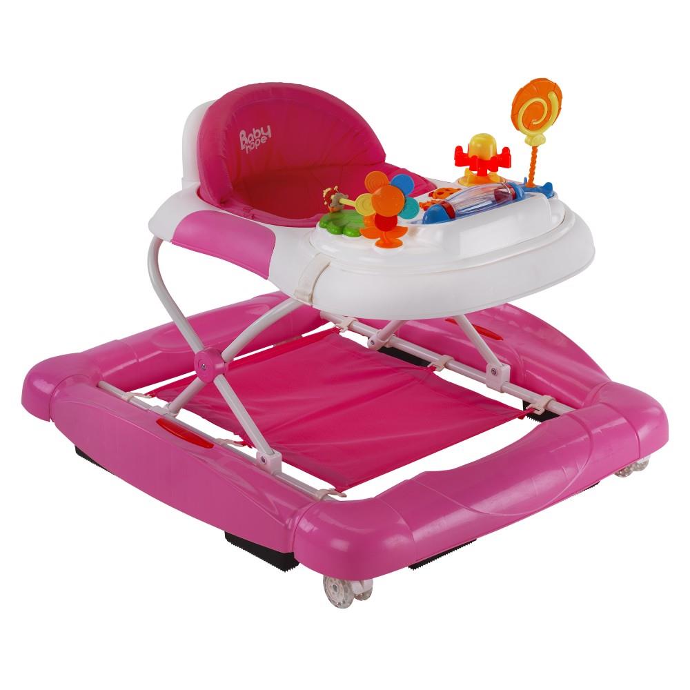 BabyHope 212 Royal Yürüteç- Müzikli Oyuncaklı Lüks Yürüteç | Örümcek PEMBE