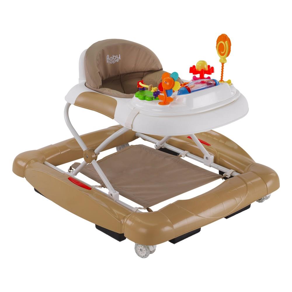 BabyHope 212 Royal Yürüteç- Müzikli Oyuncaklı Lüks Yürüteç | Örümcek KAHVERENGİ