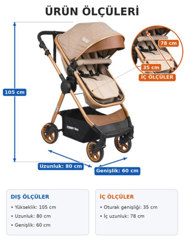 Tommybaby HandyTravel (Seyahat) Sistem Bebek Arabası BORDO