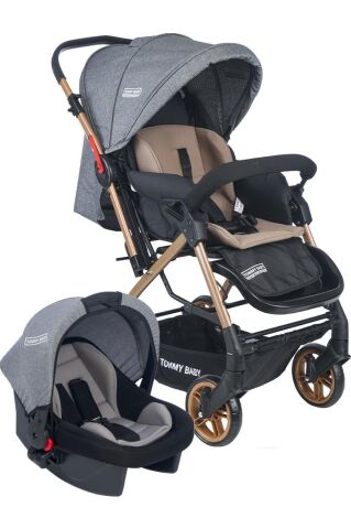 TommyBaby Cross Travel  Çift Yönlü Bebek Arabası Seyahat Sistem Puset GRİ