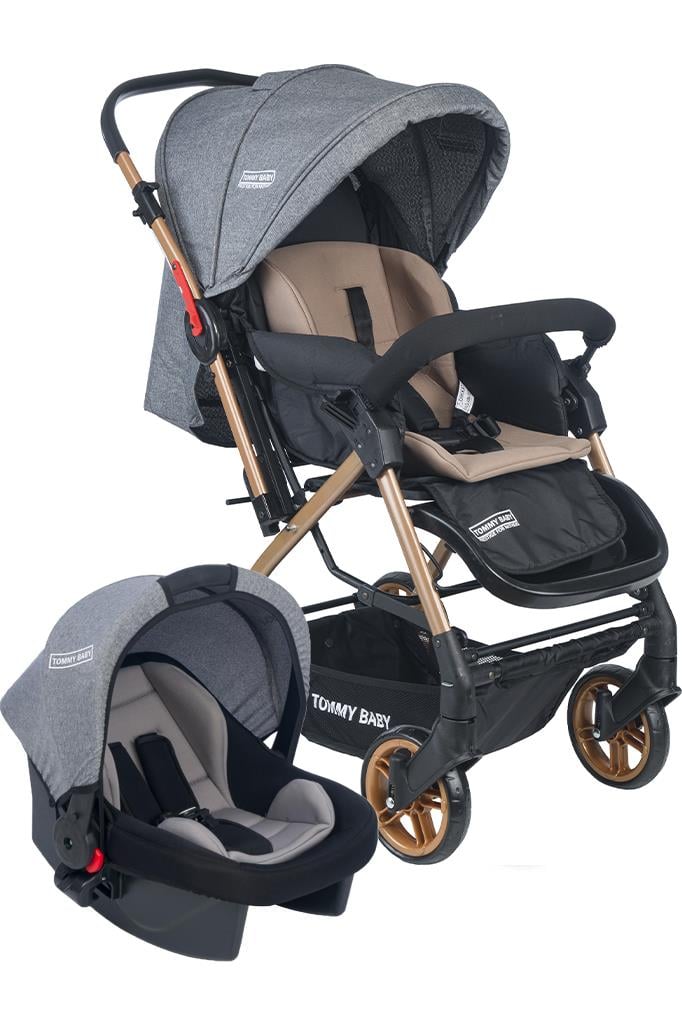 TommyBaby Cross Travel  Çift Yönlü Bebek Arabası Seyahat Sistem Puset GRİ