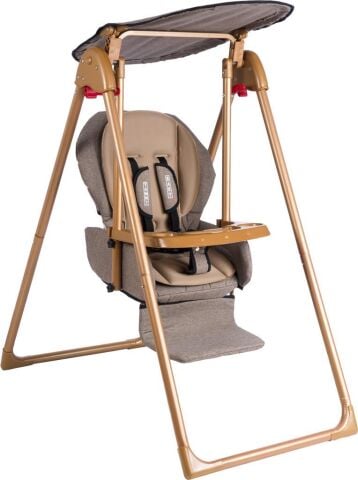 Tommybaby Crazy Gold Salıncak Bebek Çocuk Salıncağı Mama Sandalyesi KAHVERENGİ