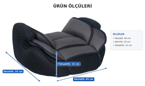 Convers 15-36 Kg Oto Koltuğu Yükselticisi GRİ