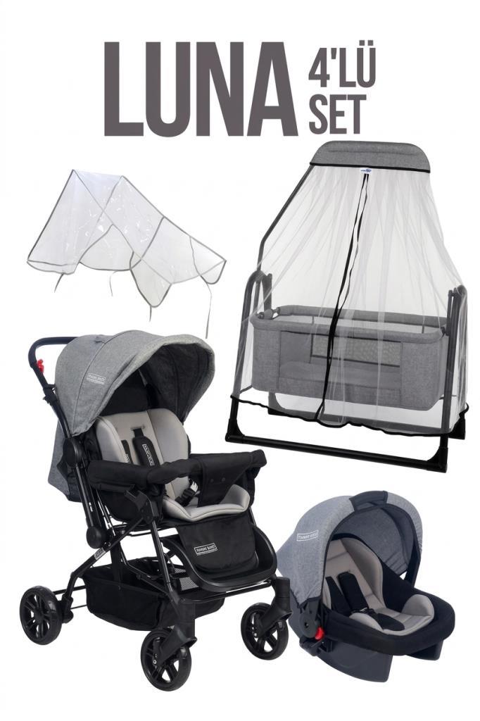 TommyBaby Luna 4'lü Set Bebek Arabası Puset Beşik Bebek Arası Yağmurluğu