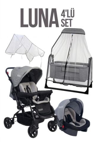 TommyBaby Luna 4'lü Set Bebek Arabası Puset Beşik Bebek Arası Yağmurluğu
