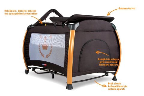 TommyBaby Sleepy GOLD Oyun Parkı Park Yatak Beşik 70x110 SİYAH