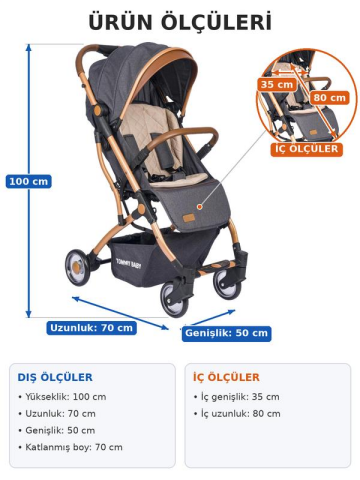 TommyBaby Mia Kabin Travel Bebek Arabası Gold Kabin Boy