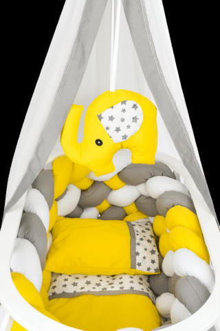 TommyBaby Masal Sepet Beşik Ahşap Beşik Örgülü Uyku Setli Doğal Ahşap Beşik