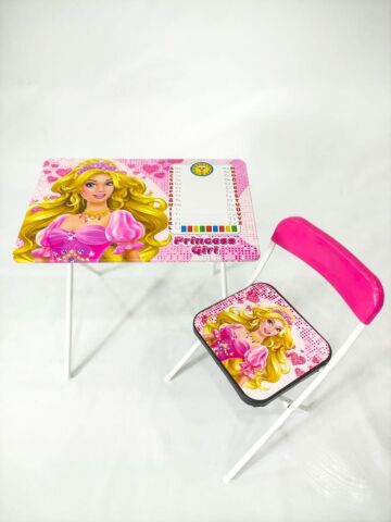 ÇOCUK DERS ÇALIŞMA MASASI YAZI TAHTALI BARBİE