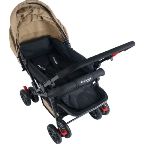 Let's Go Baby Çift Yönlü Tam Kapanır Tente Bebek Arabası KIRMIZI