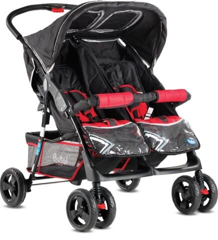 Babyhope ikiz bebek arabası yanyana P-L KIRMIZI-SİYAH