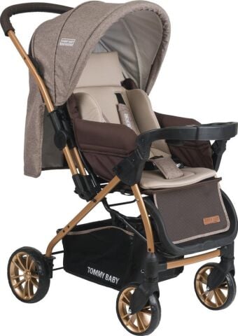 Tommybaby TB-980 Gold Çift Yönlü Bebek Arabası Puset FÜME