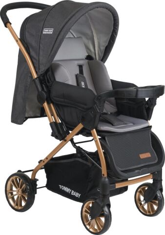 Tommybaby TB-980 Gold Çift Yönlü Bebek Arabası Puset FÜME