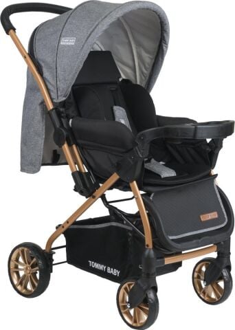 Tommybaby TB-980 Gold Çift Yönlü Bebek Arabası Puset FÜME