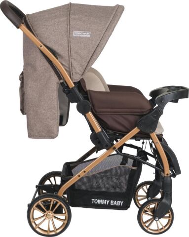 Tommybaby TB-980 Gold Çift Yönlü Bebek Arabası Puset KAHVE