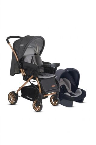 Tommybaby TB-980 Gold Travel Çift Yön (Seyahat) Sistem Bebek Arabası Puset GRİ