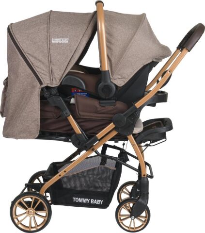 Tommybaby TB-980 Gold Travel Çift Yön (Seyahat) Sistem Bebek Arabası Puset GRİ