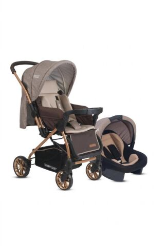 Tommybaby TB-980 Gold Travel Çift Yön (Seyahat) Sistem Bebek Arabası Puset KAHVERENGİ