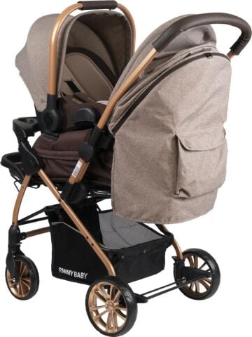 Tommybaby TB-980 Gold Travel Çift Yön (Seyahat) Sistem Bebek Arabası Puset KAHVERENGİ