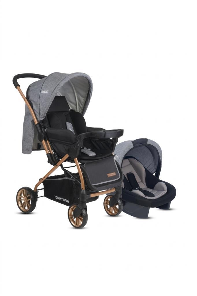Tommybaby TB-980 Gold Travel Çift Yön (Seyahat) Sistem Bebek Arabası Puset GRİ