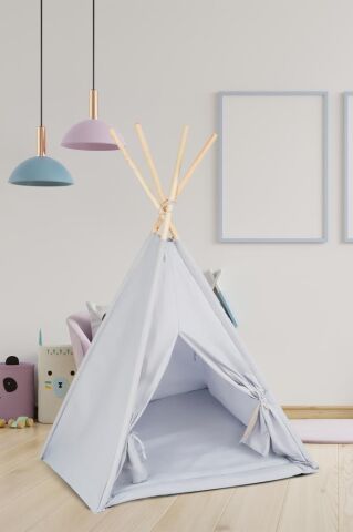 TommyBaby Çocuk Kızılderili Oyun Çadırı Ahşap Direkli Geniş Oyun Çadırı ve Minderli Ev & Bahçe Oyun Alanı Minderli