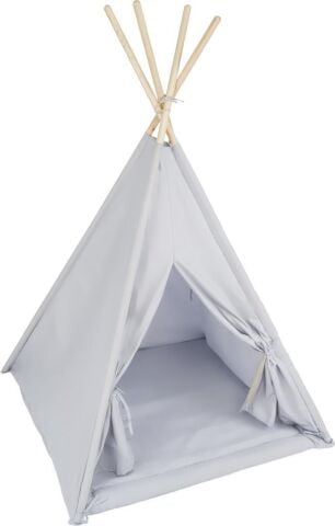 TommyBaby Çocuk Kızılderili Oyun Çadırı Ahşap Direkli Geniş Oyun Çadırı ve Minderli Ev & Bahçe Oyun Alanı Minderli