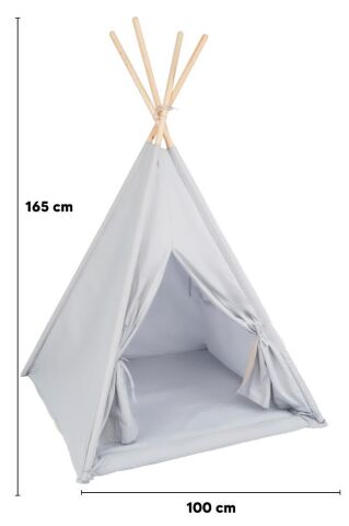 TommyBaby Çocuk Kızılderili Oyun Çadırı Ahşap Direkli Geniş Oyun Çadırı ve Minderli Ev & Bahçe Oyun Alanı Minderli