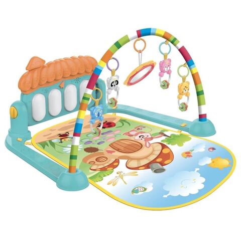TOMMYBABY Adil Oyuncak Oyun Halısı Sevimli Piyanolu Sesli Işıklı Aynalı Oyun Halısı Bebek Yenidoğan 60 X 75