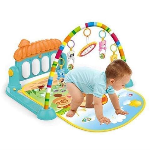 TOMMYBABY Adil Oyuncak Oyun Halısı Sevimli Piyanolu Sesli Işıklı Aynalı Oyun Halısı Bebek Yenidoğan 60 X 75