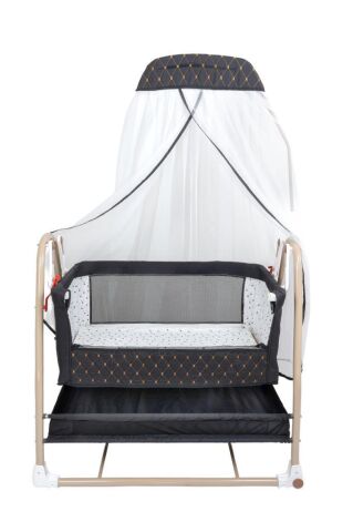 TommyBaby Royal Anne Yanı Beşik Tüllü Sepet Beşik Sallanabilir Bebek Beşiği Anne Yanı Beşik